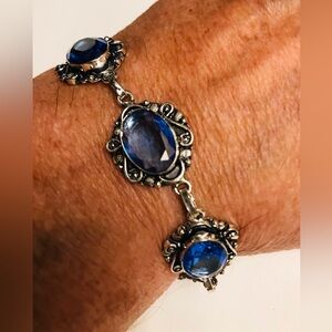 Tanzanite Stamped 925 Sterling Silver Bracelet